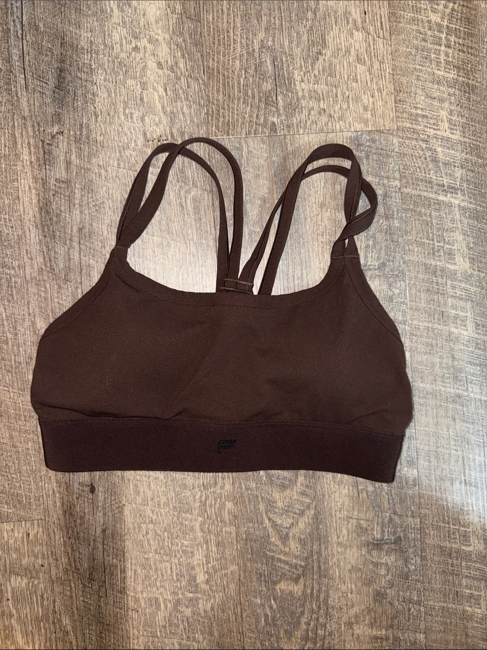 Fabletics Chocolate Brown Double-Strap Sports Bra